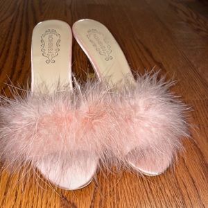 Pink Fluffy Kitten Heel